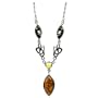 Sterling Silver Multi-Color Amber Celtic Necklace