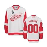 ANYNAME 2008 STANLEY CUP #00 Detroit Red Wings RBK NHL Premier Hockey Jersey by Reebok (Custom Sewn with Authentic Tackle Twill)