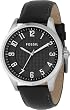 Fossil #FS4495 Men's Analog Black Dial Leather Strap Watch