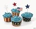 100 Patriotic Baking Cups With Picks