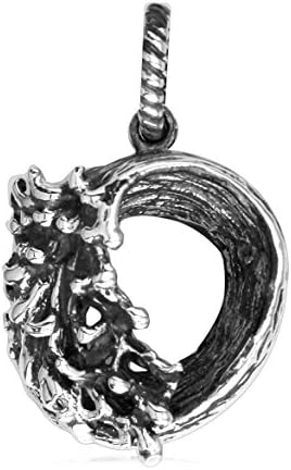 3D Wave, Enso Charm in Sterling Silver