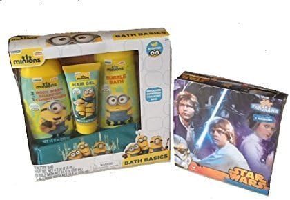 Kids Bath Set Minons Body Wash Shampoo Conditioner Hair Gel Bubble Bath With a zippered toiletry bag