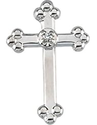 Diamond Cross Lapel Pin in 14k Yellow & White Gold