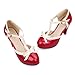 Carol Shoes Fashion T Strap Bows Womens Platform High Heel Pumps Shoes