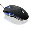 CSL - 2400dpi Gaming USB Maus ergonomisches Design blaue LEDs 6 Tasten schwarz