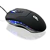 CSL - 2400dpi Gaming USB Maus ergonomisches Design blaue LEDs 6 Tasten schwarz