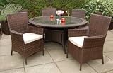 Oxford 6 Seater All Weather Brown Circular Outdoor Rattan Dining set