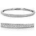 1.33 CT TW PAVE SET DIAMOND BANGLE STYLE BRACELET SET IN 18K WHITE GOLD, 7″ Length
