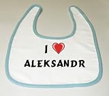 Baby Bib with I Love Aleksandr