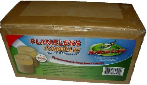 NoBuzzZone (2 Pack) Flameless Geraniol Candles Insect Repellent up to 300 Sq Ft