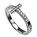 True Love Waits Ring Sideways Cross Purity, Christian Chastity Ceremony, Stainless Steel