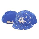 Atlanta Braves American Needle Flat Bill Baseball Hat - Blue / White Connected A