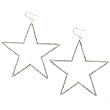 Stainless Steel Star-Shaped Earrings with Clear Crystals - 70mm length Stainless Steel Star-Shaped Earrings with Clear Crystals - 70mm length