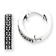 Sterling Silver Marcasite Hoop Earrings