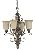 Murray Feiss F2174/4GIS/PCN Alderson Court Four-Light Chandelier in Gilded Imperial Silver/Pecan and Antique Excavation Glass