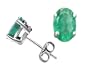1.75 cttw Genuine Oval Emerald Earring Studs in 14k Yellow Gold LIFETIME WARRANTY