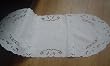 Delicate Hand Cutwork Oval Cotton table runner 14"x33"