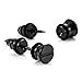 Cool Stainless Steel Men's Stud Screw Black Earrings for men, 7mm Diameter (with Branded Gift Box)