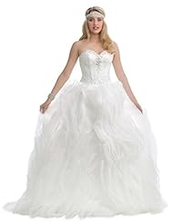 Cotton/Organza Beaded Lace Wedding Dress 