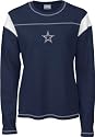 Dallas Cowboys Women's Navy Frosted Logo Long Sleeve Waffle Top