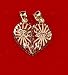 14k Tricolor Gold, Sharing Heart Split Pendant Charm with 