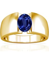 18K Yellow Gold Oval Cut Blue Sapphire Solitaire Ring
