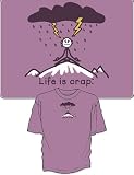 Life is Crap Humorous Yoga T-Shirt ... Medium