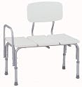 BATHTUB TRANSFER BENCH / BATH CHAIR WITH BACK, WIDE SEAT, ADJUSTABLE SEAT HEIGHT, SURE-GRIPED LEGS, LIGHTWEIGHT, DURABLE, RUST-RESISTANT SHOWER BENCH