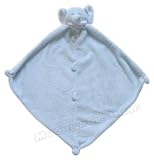 Chenille Blue Elephant Baby Security Blanket