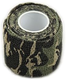 I0RMAN Original Military Self-adhesive Camo Stretch Bandage 5cm x 4.5m Tactical Multi-function Camouflage Form Protective Wrap Tape for Hunting Camping Hiking or other Outdoor Activities (Forest Camo)