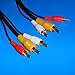 "AVE-A" HIGH QUALITY Chinch Cinc RCA Audio Video AV Kabel vergoldete Stecker rot weiss gelb f&Atilde;&frac14;r z.B. DVD-Player 3x Cinch Stecker m&Atilde;&curren;nnlich auf 3x Cinch Stecker m&Atilde;&curren;nnlich 15m 15 m Meter