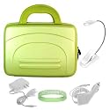 Green Eva Amazon Kindle DX Hard Shell Carrying Case + White Rapid Kindle DX Car Charger + White Kindle DX Wall Charger + White Ebook Reader LED Light + Live*Laugh*Love Wrist Band!!! (Kindle DX Not Included)