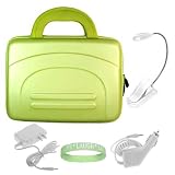 Green Eva Amazon Kindle DX Hard Shell Carrying Case + White Rapid Kindle DX Car Charger + White Kindle DX Wall Charger + White Ebook Reader LED Light + Vangoddy tm, Live*Laugh*Love wrist band!!! (Kindle DX Not Included)