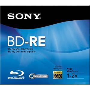 Sony Blu-ray Rewritable Disc 1X-2X 25GB BD-RE Media 1 Pack