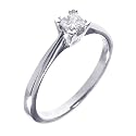 18ct White Gold 0.25ct Princess Cut Certified Diamond Solitaire Ring
