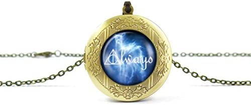 Harry Potter Deer Always Photo Locket Necklace, Snape and Lily Patronus Pendant Locket
