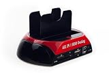 NEON All-in-one Dual HDD Docking Station for 2.5/3.5 HDD SATA/IDE, card reader (2-pin EU plug)