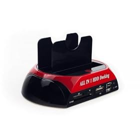 NEON All-in-one Dual HDD Docking Station for 2.5"/3.5" HDD SATA/IDE, card reader (2-pin EU plug)
