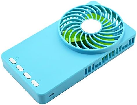 Topwell® Hand-held Mini Fan Mirror fan Ultra-thin Electric-Powered Cooler 3 Speeds Portable Mini USB Summer Fan Rechargeable Pocket Fan Personal fan with 18650 Rechargeable Battery (Blue)