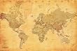 World Map (Vintage Style) Art Poster Print - 24x36 Poster Print, 36x24 Collections Poster Print, 36x24