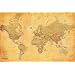 World Map (Vintage Style) Art Poster Print - 24x36 Poster Print, 36x24 Collections Poster Print, 36x24