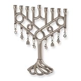 8 Hanukkah pewter hanukkah menorah with charms