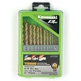Kawasaki 840286 Titanium Drill Bit Set with Case, 13-Piece
