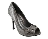 BUCKLE CROCODILE PEEP TOE HEEL