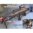 Double Eagle Spring Airsoft Gun w/ Bipod, Laser, Red Dot Sight, and Flashlight 270-FPS Airsoft Gun
