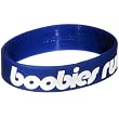 Navy Blue White Boobies Rule Awareness for Breast Cancer Bracelet