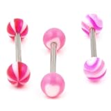 Set of 3 Acrylic Tongue Barbells - 14g