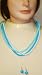Three Strand Three Color Short Chain Necklace Earrings