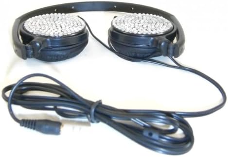 Silver Crystal Rhinestone Lightweight Foldable Swivel Headphones