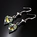 Aurora Borealis Heart Crystal Silver Dangling Earrings Used Swarovski Crystals